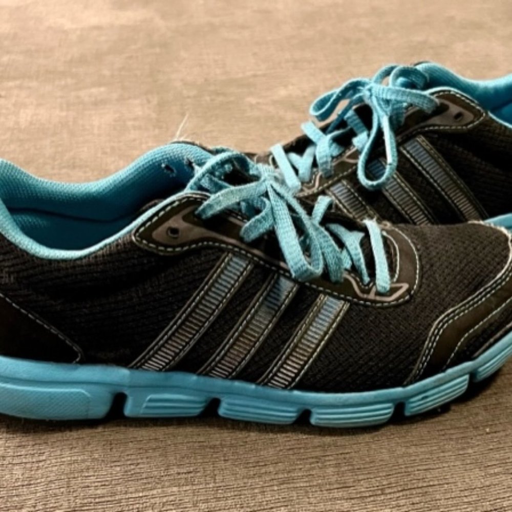 ADIDAS Black & Turquoise Athletic Sneakers